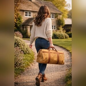 Vintage Maria Lyons genuine suede weekender bag